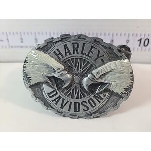 Levi Strauss Brown Leather Belt 42 Inch Long W/‎ Harley Davidson Belt Buckle